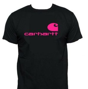 Hot Pink Carhartt Logo Black Tee